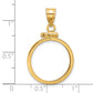 14K Yellow Gold Wideband Distinguished Coin Jewelry Polished 17.8mm X 1.35mm Screw Top Bezel Pendant