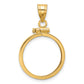 14K Yellow Gold Wideband Distinguished Coin Jewelry Polished 17.8mm X 1.35mm Screw Top Bezel Pendant