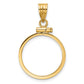 14K Yellow Gold Wideband Distinguished Coin Jewelry Polished 18.0mm X 1.35mm Screw Top Bezel Pendant