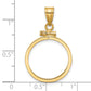 14K Yellow Gold Wideband Distinguished Coin Jewelry Polished 18.0mm X 1.35mm Screw Top Bezel Pendant