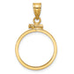 14K Yellow Gold Wideband Distinguished Coin Jewelry Polished 18.0mm X 1.35mm Screw Top Bezel Pendant