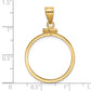 14K Yellow Gold Wideband Distinguished Coin Jewelry Polished 21.6mm X 1.7mm Screw Top Bezel Pendant