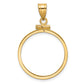 14K Yellow Gold Wideband Distinguished Coin Jewelry Polished 21.6mm X 1.7mm Screw Top Bezel Pendant