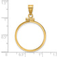 14K Yellow Gold Wideband Distinguished Coin Jewelry Polished 22.0mm X 1.9mm Screw Top Bezel Pendant