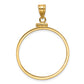 14K Yellow Gold Wideband Distinguished Coin Jewelry Polished 27.0mm X 2.35mm Screw Top Bezel Pendant