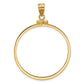 14K Yellow Gold Wideband Distinguished Coin Jewelry Polished 32.0mm X 2.85mm Screw Top Bezel Pendant