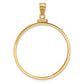 14K Yellow Gold Wideband Distinguished Coin Jewelry Polished 32.7mm X 3.00mm Screw Top Bezel Pendant