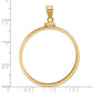 14K Yellow Gold Wideband Distinguished Coin Jewelry Polished 32.7mm X 3.00mm Screw Top Bezel Pendant