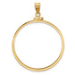 14K Yellow Gold Wideband Distinguished Coin Jewelry Polished 34.2mm X 2.85mm Screw Top Bezel Pendant