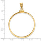 14K Yellow Gold Wideband Distinguished Coin Jewelry Polished 34.2mm X 2.85mm Screw Top Bezel Pendant