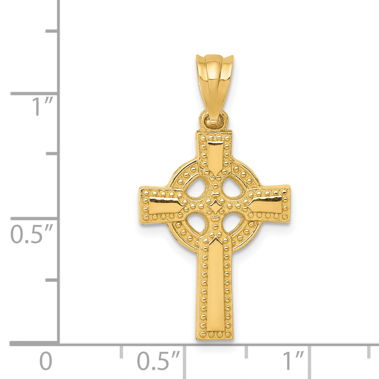 14K Yellow Gold Celtic Cross Pendant