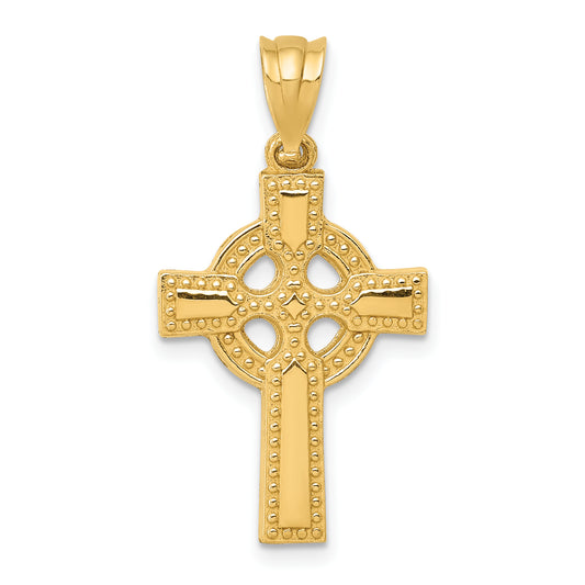 14K Yellow Gold Celtic Cross Pendant