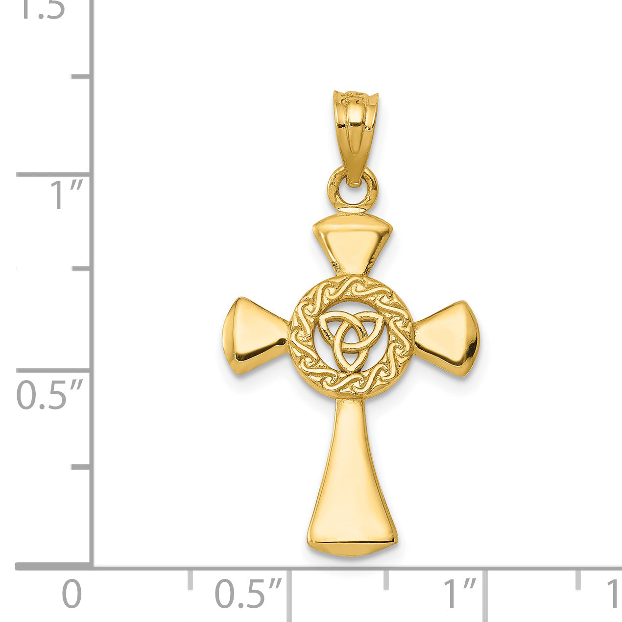 14K Yellow Gold Celtic Cross Pendant