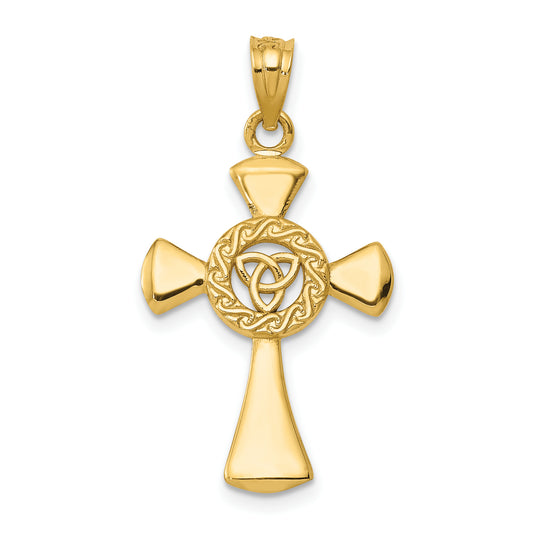 14K Yellow Gold Celtic Cross Pendant