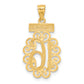 14K Yellow & Rhodium W/Rhodium Filigree Sweet 16 Pendant