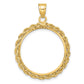 14K Yellow Gold Wideband Distinguished Coin Jewelry Diamond-Cut With Rope 22.0mm Prong Bezel Pendant