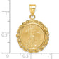 14K Yellow Gold Wideband Distinguished Coin Jewelry Polished Rope Mounted 1/10Oz American Eagle Prong Bezel Pendant