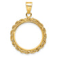 14K Yellow Gold Wideband Distinguished Coin Jewelry Polished Rope 18.0mm Prong Bezel Pendant