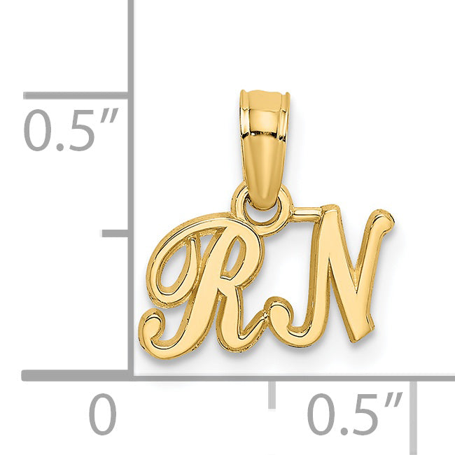 14K Yellow Gold Rn Charm