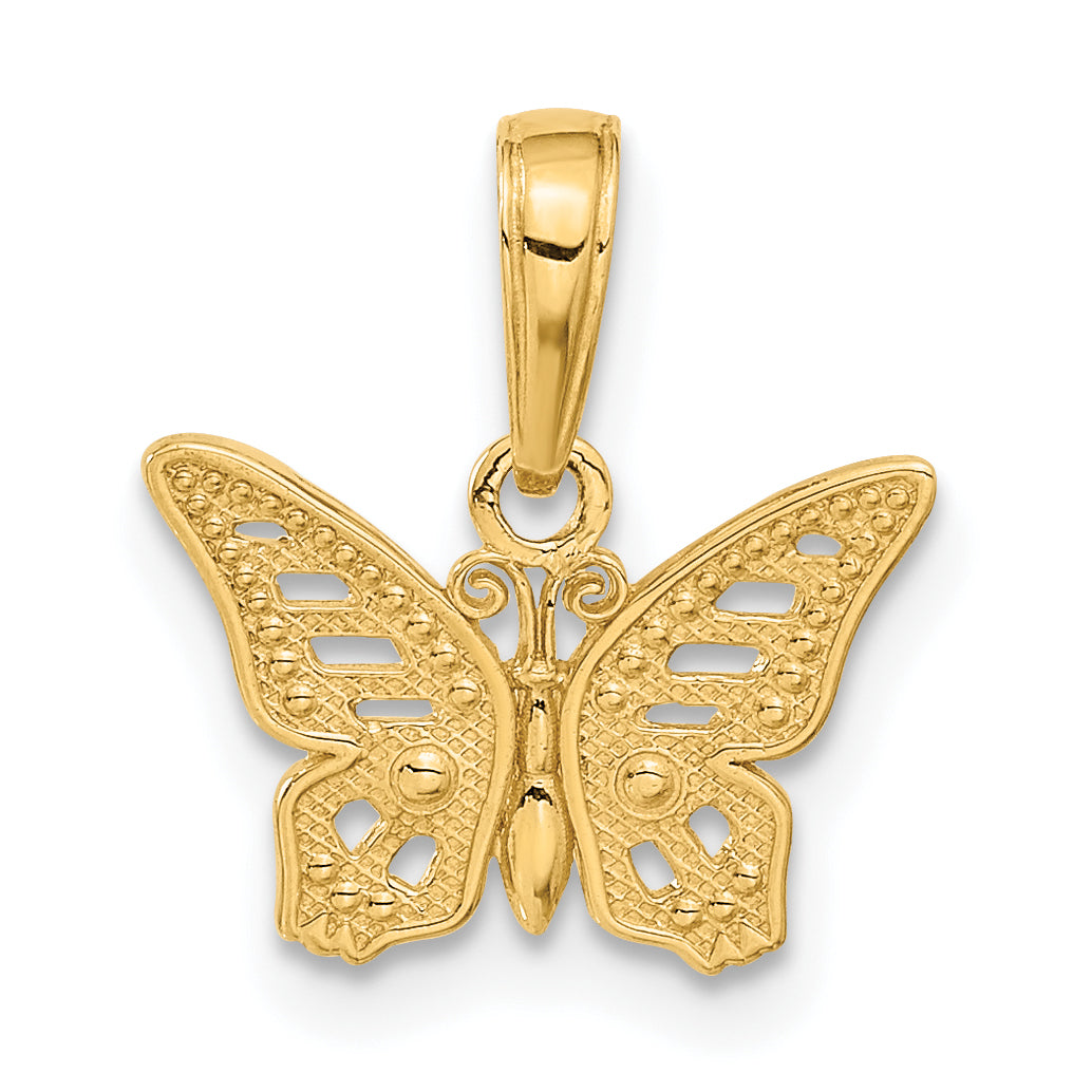 14K Yellow Gold Cut-Out Butterfly Pendant