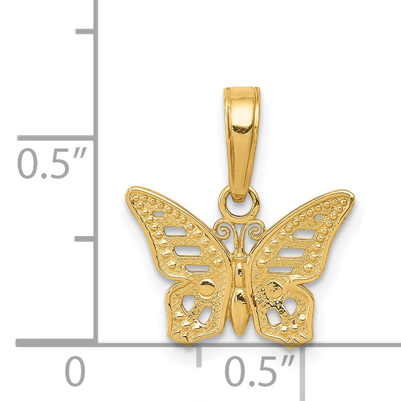 14K Yellow Gold Cut-Out Butterfly Pendant