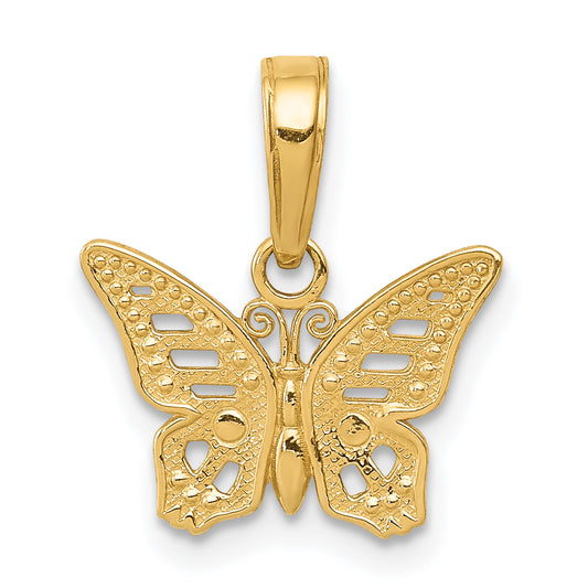 14K Yellow Gold Cut-Out Butterfly Pendant