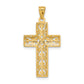 14K Yellow Gold Diamond-Cut Filigree Cross Pendant