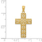 14K Yellow Gold Diamond-Cut Filigree Cross Pendant