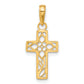 14K Yellow Gold Diamond-Cut Filigree Cross Pendant