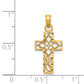 14K Yellow Gold Diamond-Cut Filigree Cross Pendant