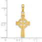 14K Yellow Gold Reversible God Is Love Celtic Cross Pendant