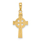 14K Yellow Gold Reversible God Is Love Celtic Cross Pendant