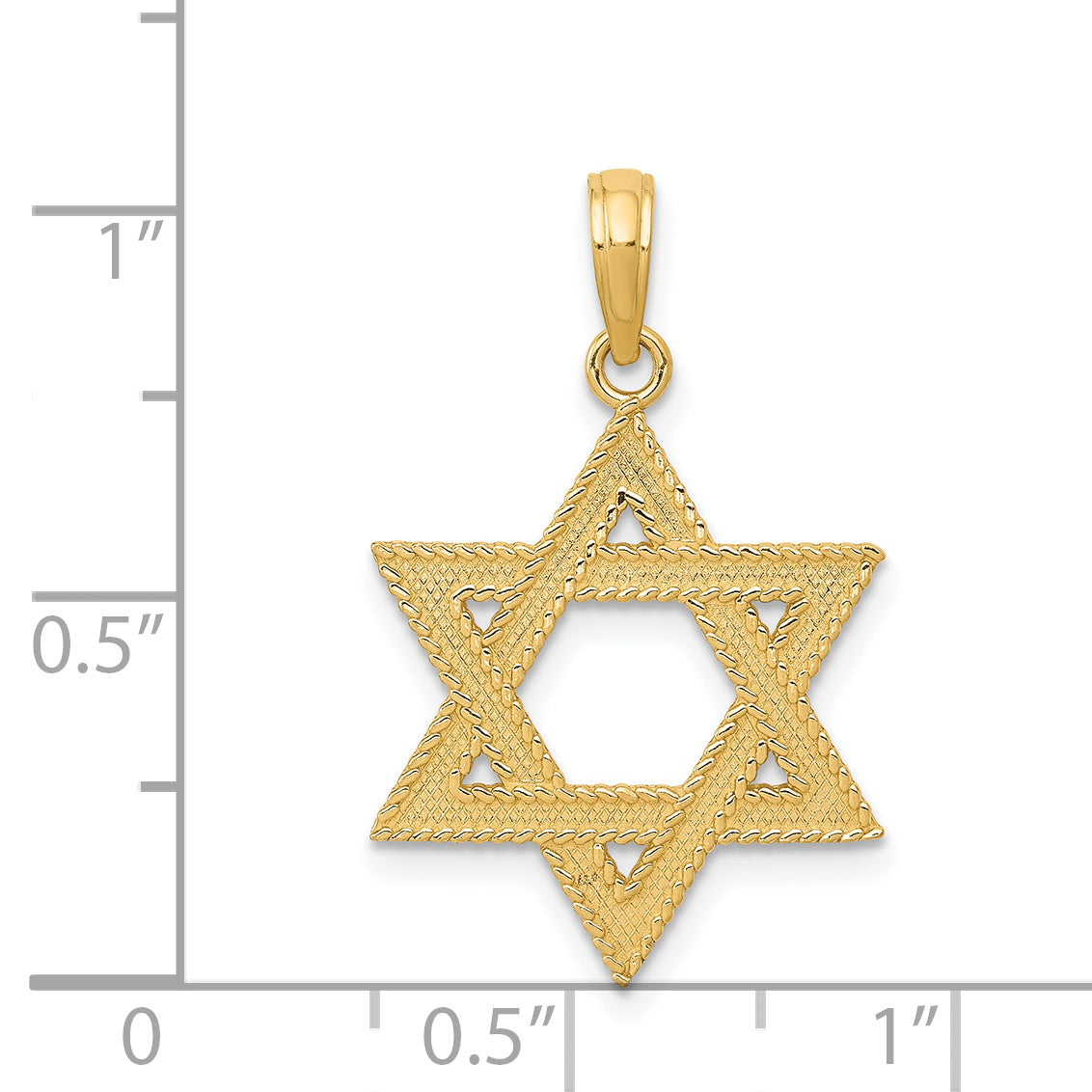 14K Yellow Gold Star Of David Pendant