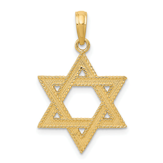 14K Yellow Gold Star Of David Pendant