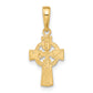 14K Yellow Gold Celtic Cross W/Eternity Circle Pendant