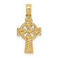 14K Yellow Gold Celtic Cross W/Eternity Circle Pendant