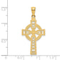 14K Yellow Gold Celtic Cross With Eternity Circle Pendant