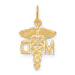 14K Yellow Gold M.D. Caduceus Charm