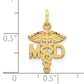 14K Yellow Gold M.D. Caduceus Charm