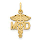 14K Yellow Gold M.D. Caduceus Charm