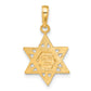 14K Yellow Gold Star Of David W/Tablets In Center Pendant