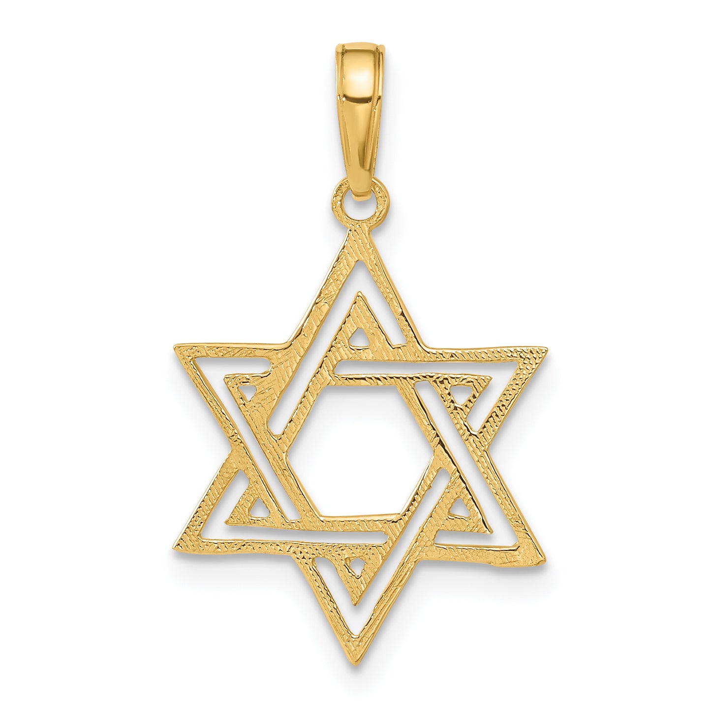 14K Yellow Gold Star Of David Pendant