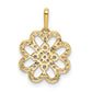 14K Yellow Gold Cz Clover Pendant