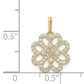 14K Yellow Gold Cz Clover Pendant