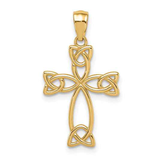 14K Yellow Gold Celtic Knot Cross