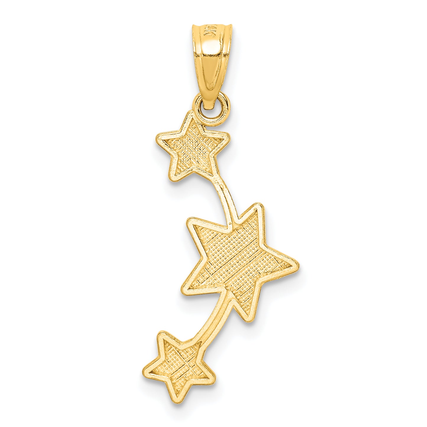 14K Yellow Gold D/C Stars Pendant