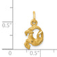 14K Yellow Gold Satin Diamond-Cut Capricorn Zodiac Charm