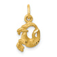 14K Yellow Gold Satin Diamond-Cut Capricorn Zodiac Charm