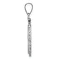 14K White Gold Wideband Distinguished Coin Jewelry Polished Wide Twisted Wire 16.5mm X 1.35mm Screw Top Bezel Pendant