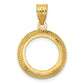 14K Yellow Gold Wideband Distinguished Coin Jewelry Polished And Beaded 14.0mm Prong Bezel Pendant